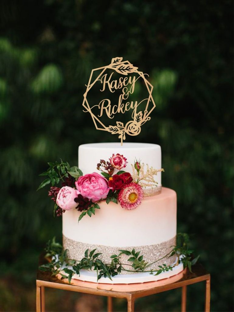Geometric Wedding Cake Topper