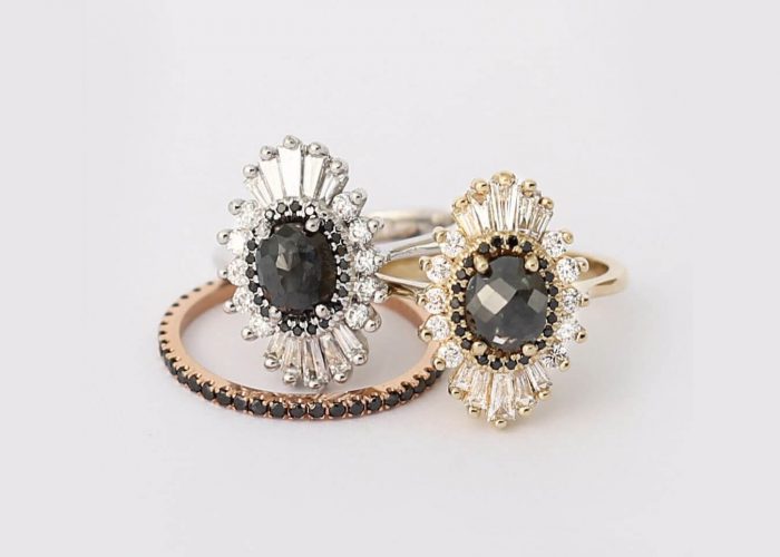 Black Diamond Engagement Rings by Heidi Gibson Design