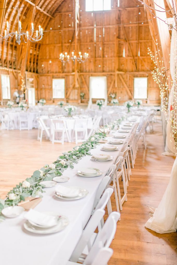 barn wedding tablescape
